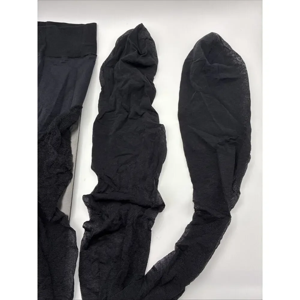 Victoria’s Secret High Leg Light Control Top Black Size C Pantyhose Open Package